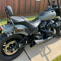 Wings Custom Sissy Bar King Low 16" Detachable - Fat Bob 18-24 - Gloss Black / Matte Black