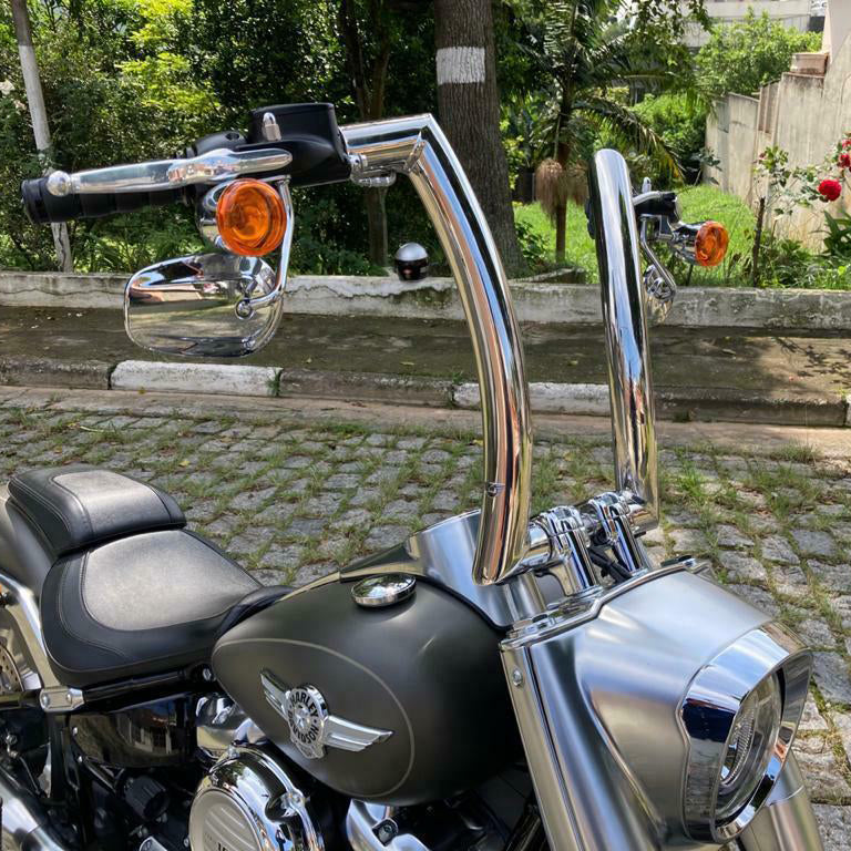 Wings Custom Front King Rhino 2" Handlebars - Fat Boy 00-26 - Polished Stainless Steel