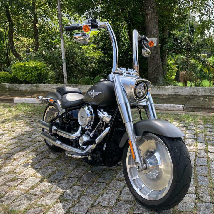 Wings Custom Front King Rhino 2" Handlebars - Fat Boy 00-26 - Polished Stainless Steel