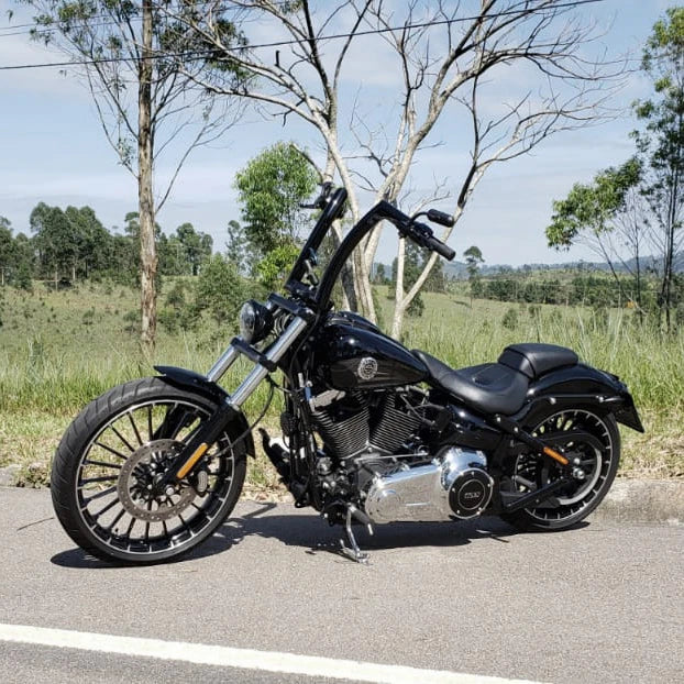 Wings Custom Front King Rhino 2" Handlebars - Breakout 13-26 - Gloss Black / Matte Black