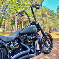 Wings Custom Front King Rhino 2" Handlebars - Breakout 13-26 - Gloss Black / Matte Black