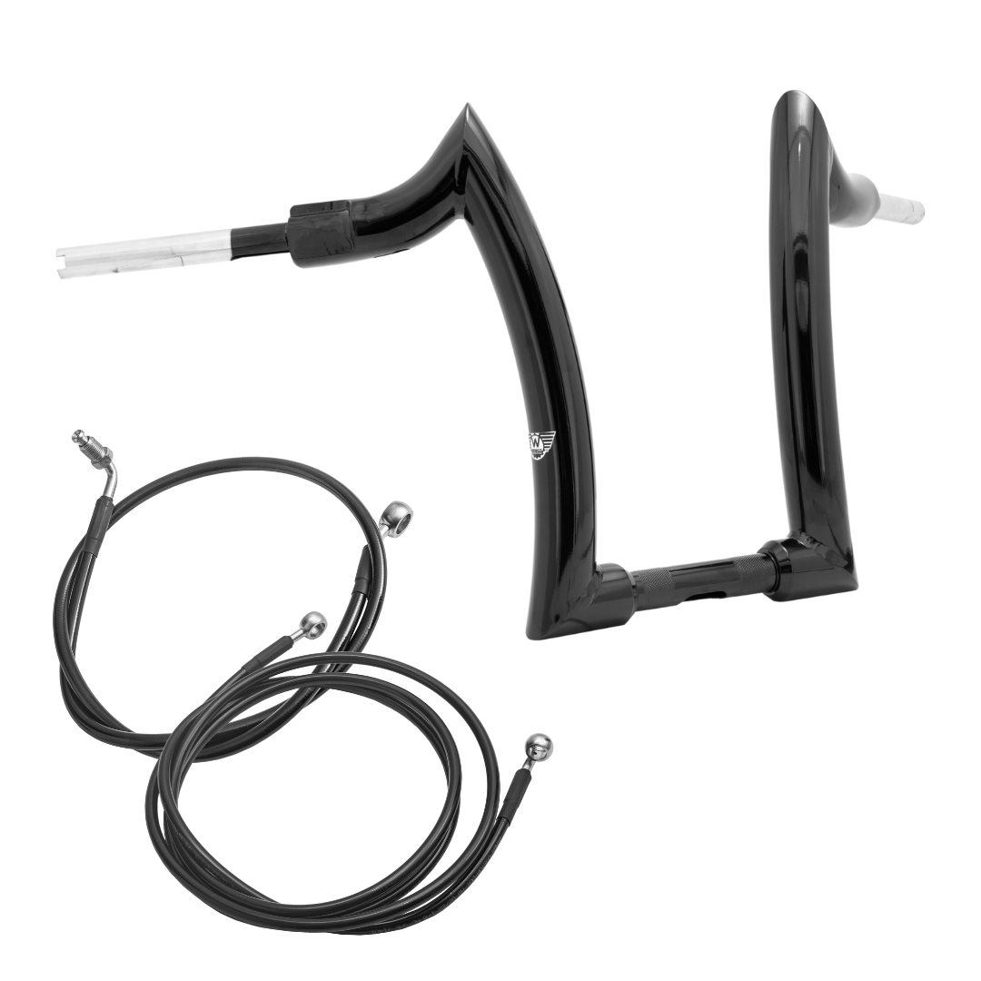 Wings Custom Diablo Front Rhino 2" Handlebar Kit with Cables - Road Glide 15-20 (Hydraulic Clutch) - Gloss Black / Matte Black