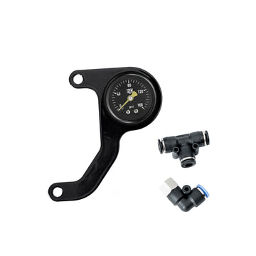 Killer Custom Black Rocker Box Mounted Air Ride Pressure Gauge Kit - Softail 18-up