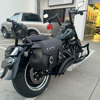 Wings Custom Diablo Curve Rhino 2" Handlebars - Fat Boy 00-26 - Polished Stainless Steel / Gloss Black / Matte Black