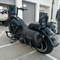 Wings Custom Diablo Curve Rhino 2" Handlebars - Fat Boy 00-26 - Polished Stainless Steel / Gloss Black / Matte Black