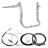 Wings Custom Front Diablo Rhino 2" Handlebar Kit with Cables & Wiring - Electra Glide 21-24 (Cable Clutch) - Polished Stainless Steel
