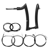 Wings Custom Diablo Rhino 2" Handlebar Kit with Cables & Wiring - Softail 11-15 (Cable Throttle) - Gloss Black / Matte Black