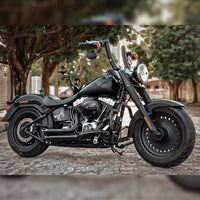 Wings Custom King Curve Rhino 2" Handlebars - Fat Boy 00-26 - Gloss Black / Matte Black