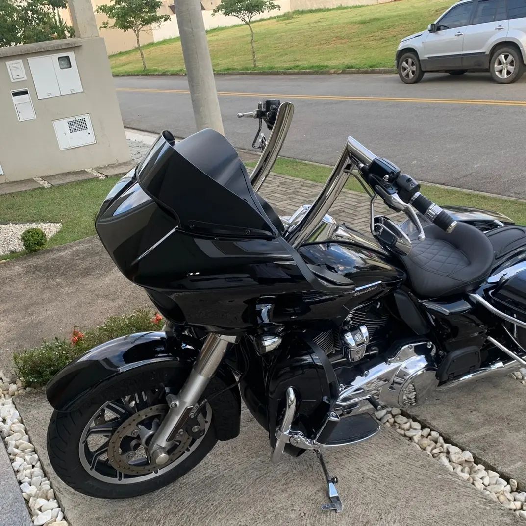Wings Custom King Curve Rhino 2" Handlebar Kit with Cables & Wiring - Road Glide 15-20 (Hydraulic Clutch) - Polished Stainless Steel