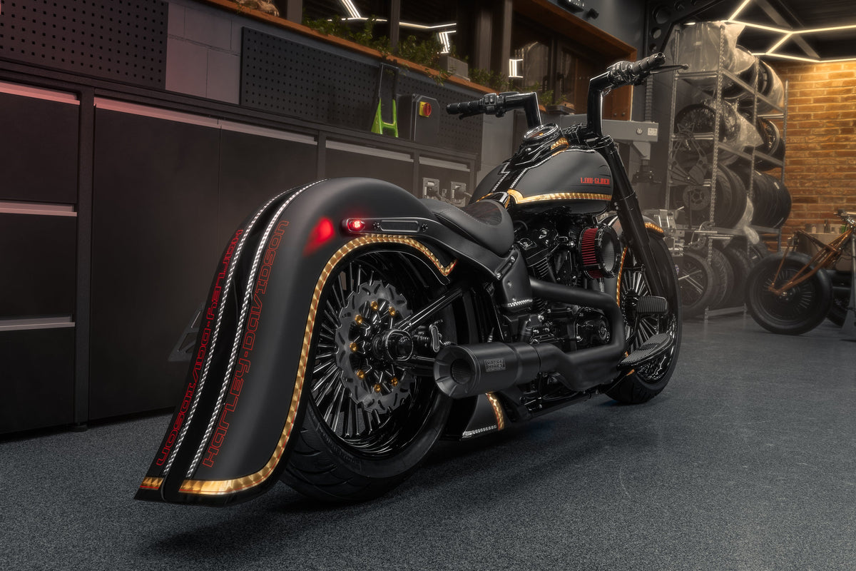 Killer Custom Stretched Rear Fender 7.5" 180-200 Tires - Softail 18-up
