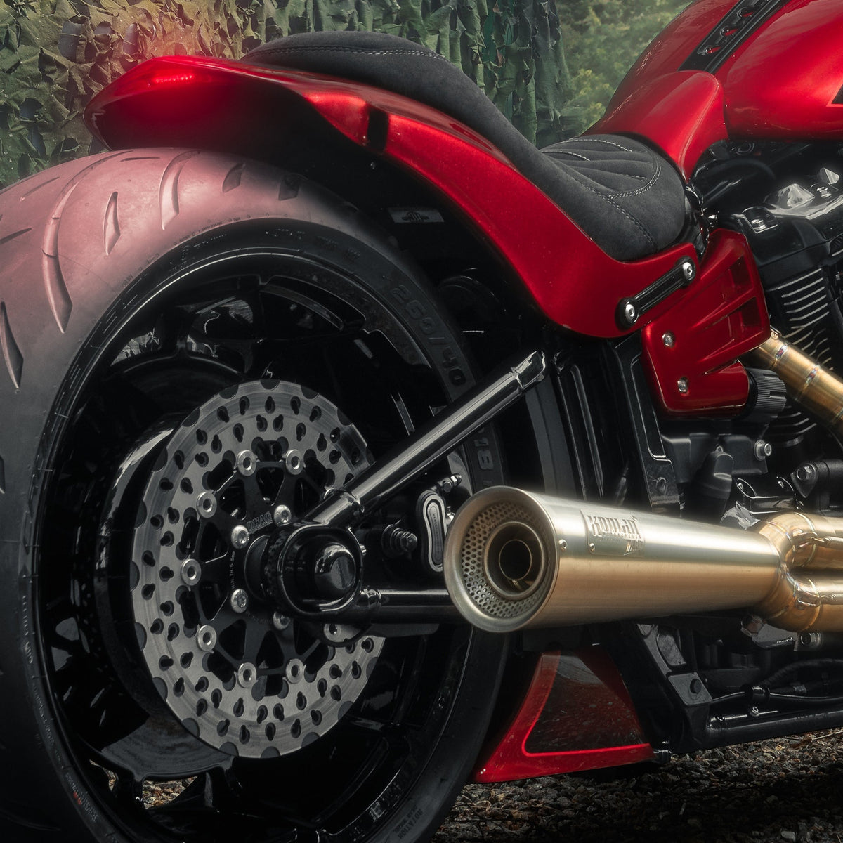 Killer Custom Rear Fender "Avenger" with Integrated Lights - Breakout / Fat Boy 25-up