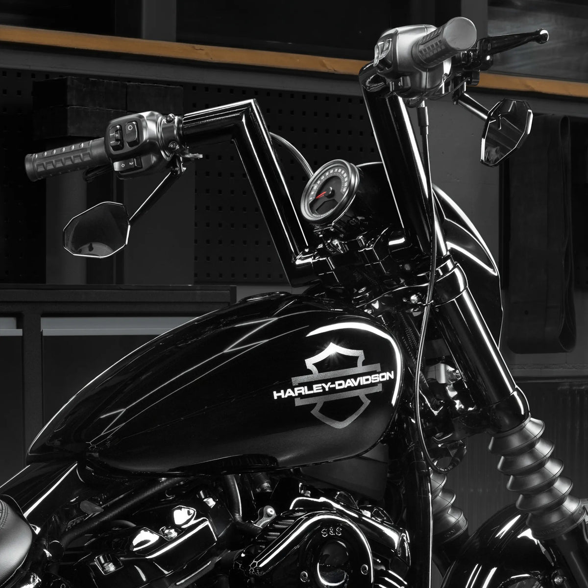 Killer Custom 4" Speedometer Mount Bracket for "Task Force" Risers - Softail 18-up