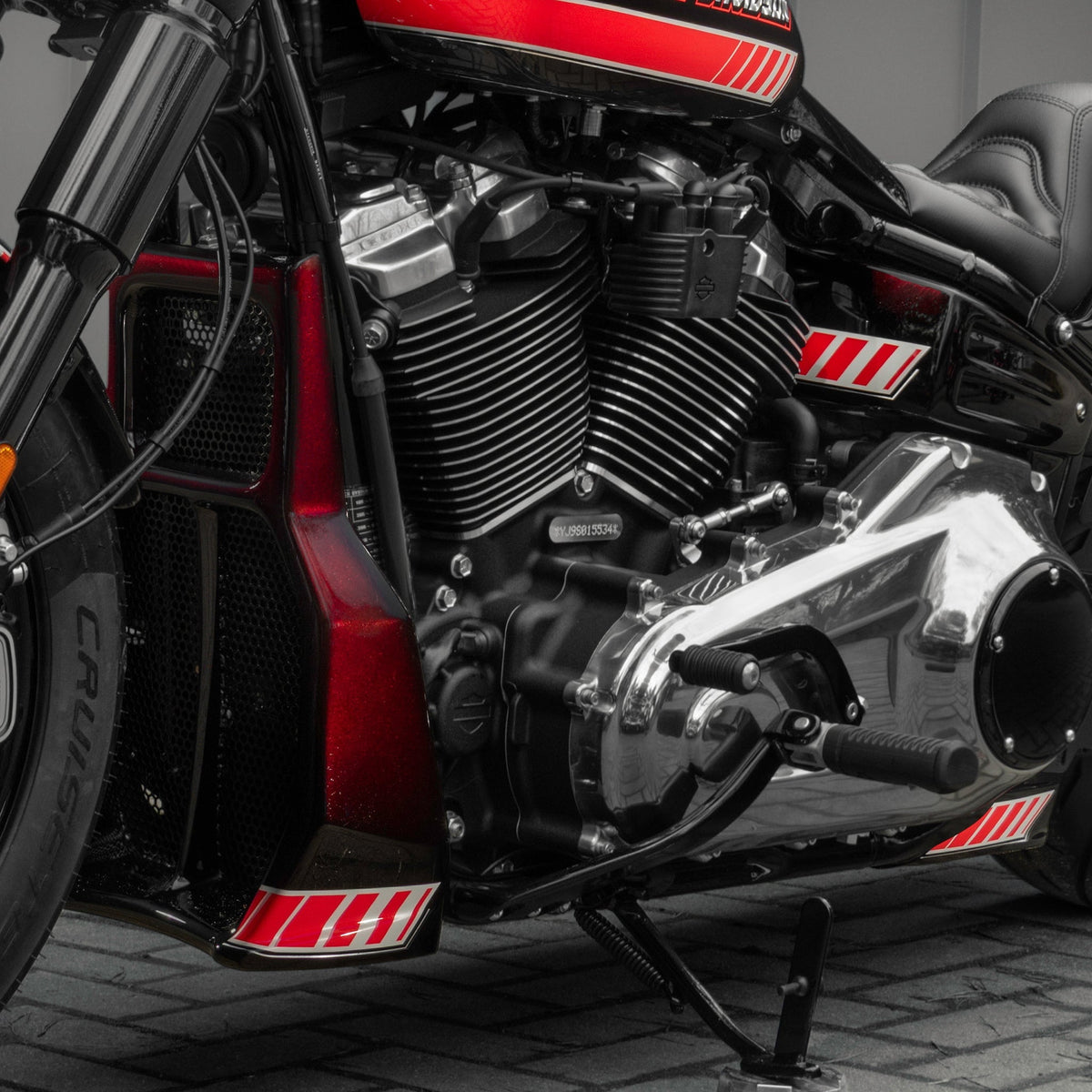 Killer Custom Radiator Cover Chin Spoiler "Avenger" - Softail 18-up