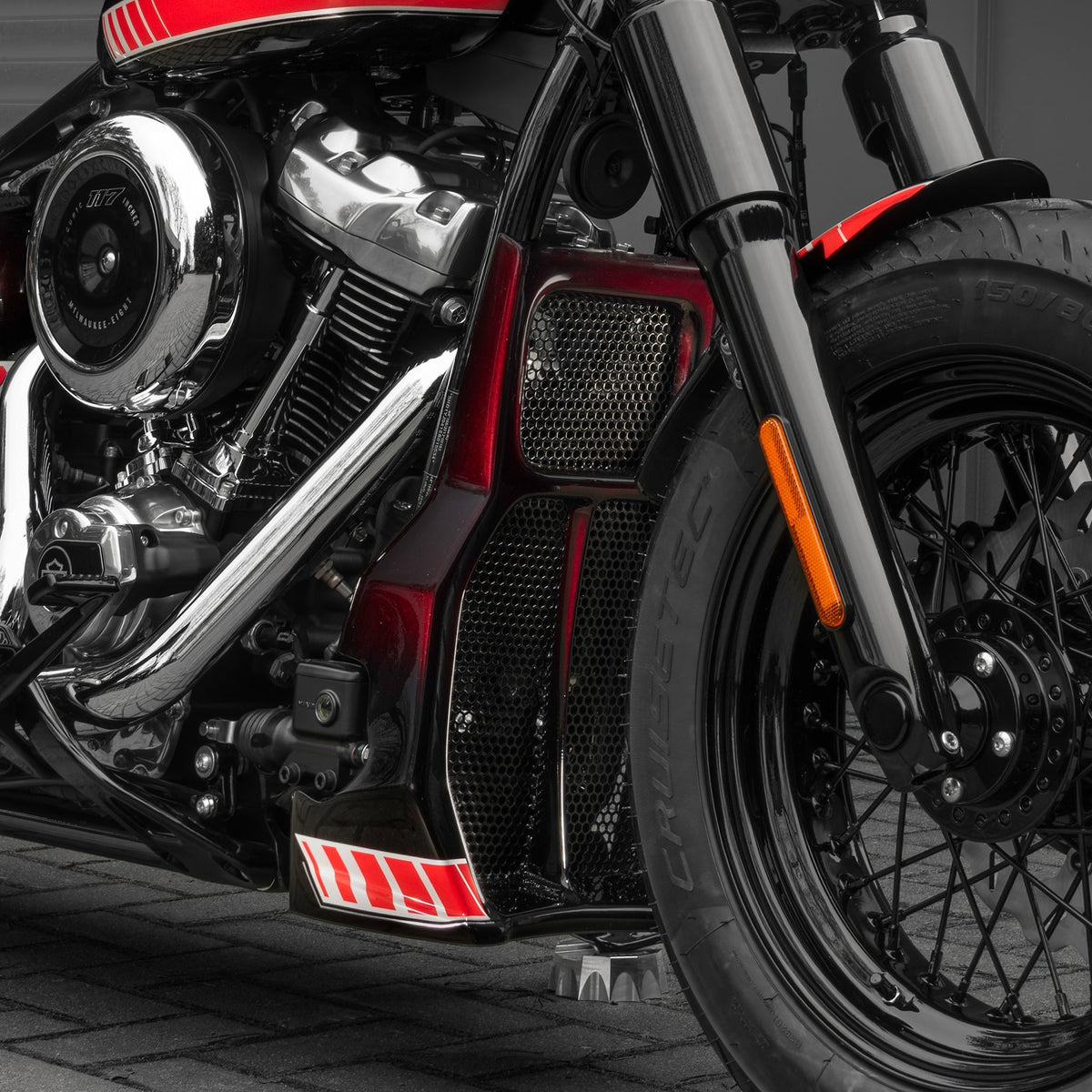 Killer Custom Radiator Cover Chin Spoiler "Avenger" - Softail 18-up