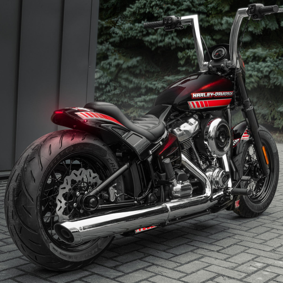 Killer Custom Shortened Rear Fender "Bobbstr" 170-200 Tires - Softail 25-up