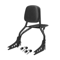 Wings Custom Sissy Bar King Low 16" Detachable with Luggage Rack - Fat Boy 00-26 - Gloss Black / Matte Black