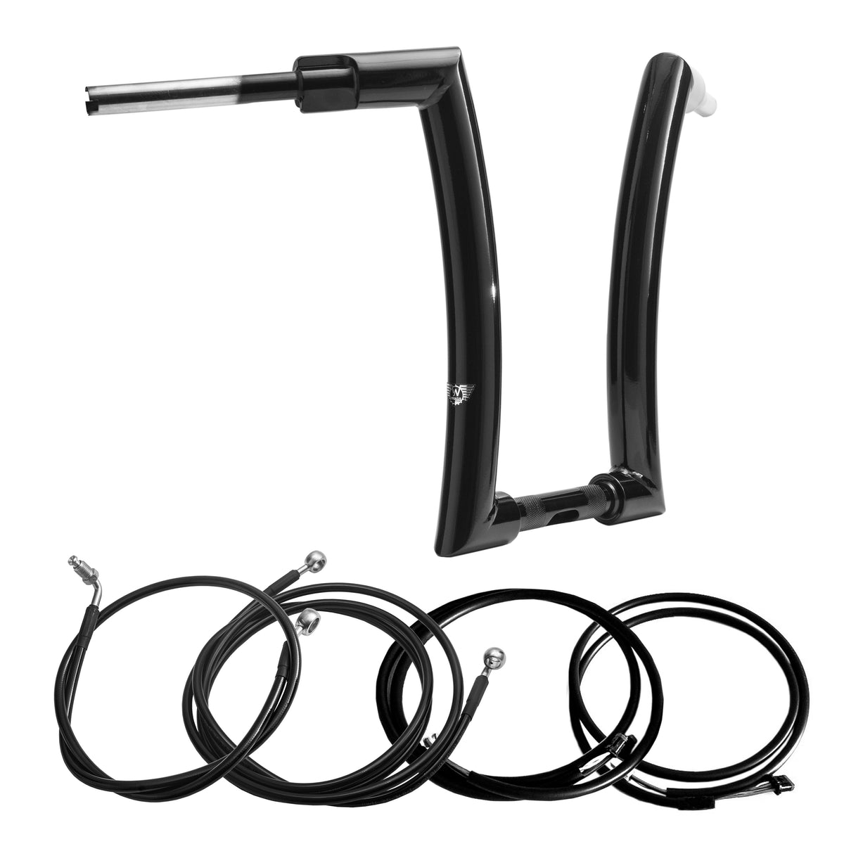 Wings Custom King Rhino 2" Handlebar Kit with Cables & Wiring - Road Glide 15-20 (Hydraulic Clutch) - Gloss Black / Matte Black