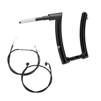 Wings Custom King Curve Rhino 2" Handlebar Kit with Cables - Road Glide 08-13 & 21-26 (Cable Clutch) - Gloss Black / Matte Black