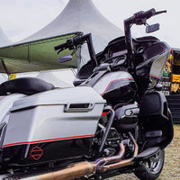 Wings Custom King Curve Rhino 2" Handlebar Kit with Cables & Wiring - Road Glide 21-26 (Cable Clutch) - Gloss Black / Matte Black