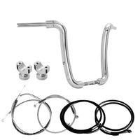 Wings Custom Ape Curve Rhino 2" Handlebar Kit with Clamps, Cables & Wiring - CVO Breakout 14 (E-Throttle) - Polished Stainless Steel