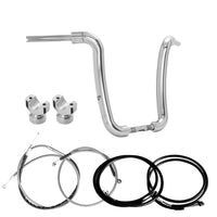 Wings Custom Ape Curve Rhino 2" Handlebar Kit with Clamps, Cables & Wiring - Breakout 16-26 (E-Throttle) - Polished Stainless Steel