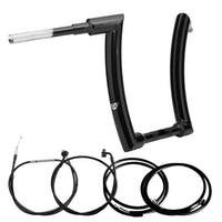 Wings Custom King Curve Rhino 2" Handlebar Kit with Cables & Wiring - Softail 16-26 (E-Throttle) - Gloss Black / Matte Black