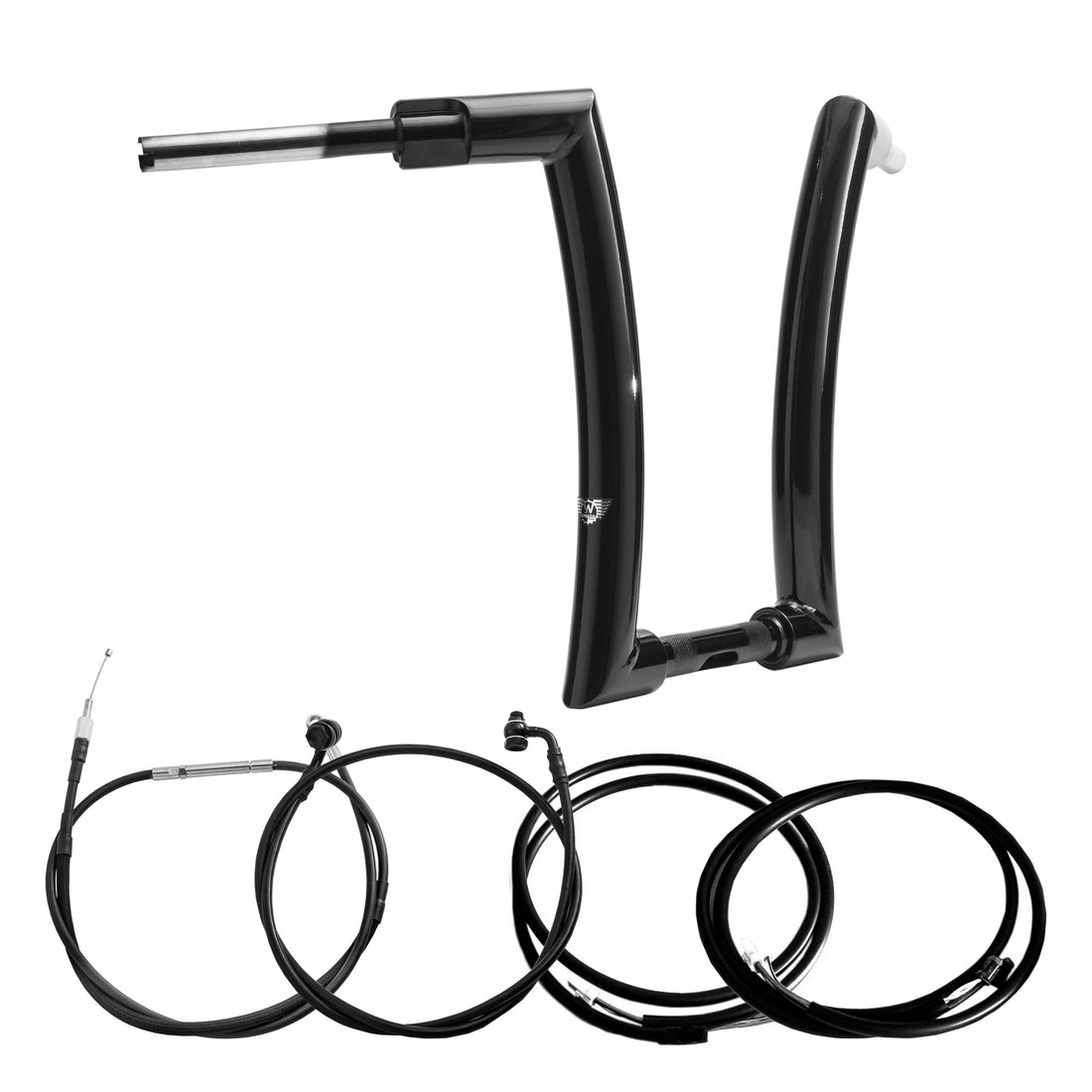 Wings Custom King Rhino 2" Handlebar Kit with Cables & Wiring - Road Glide 21-26 (Cable Clutch) - Gloss Black / Matte Black