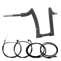 Wings Custom Front Diablo Rhino 2" Handlebar Kit with Cables & Wiring - Road Glide 21-26 (Cable Clutch) - Gloss Black / Matte Black