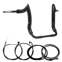 Wings Custom Diablo Front Rhino 2" Handlebar Kit with Cables & Wiring - Electra Glide 21-24 (Cable Clutch) - Gloss Black / Matte Black