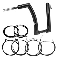 Wings Custom Front King Rhino 2" Handlebar Kit with Cables & Wiring - Softail 11-15 (Cable Throttle) - Gloss Black / Matte Black