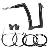 Wings Custom Front King Rhino 2" Handlebar Kit with Clamps, Cables & Wiring - Breakout 16-26 (E-Throttle) - Gloss Black / Matte Black