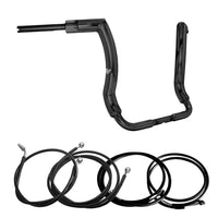 Wings Custom Front King Rhino 2" Handlebar Kit with Cables & Wiring - Ultra Limited / Ultra Classic 14-20 (Hydraulic Clutch) - Gloss Black / Matte Black