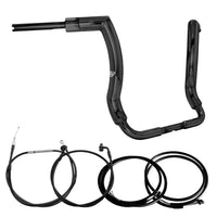 Wings Custom Front King Rhino 2" Handlebar Kit with Cables & Wiring - Street Glide 21-26 (Cable Clutch) - Gloss Black / Matte Black