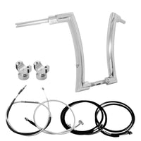 Wings Custom King Rhino 2" Handlebar Kit with Clamps, Cables & Wiring - Breakout 16-26 (E-Throttle) - Polished Stainless Steel