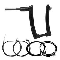 Wings Custom Mad Dogger Curve Rhino 2" Handlebar Kit with Cables & Wiring - Road Glide 21-26 (Cable Clutch) - Gloss Black / Matte Black