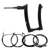 Wings Custom Mad Dogger Curve Rhino 2" Handlebar Kit with Cables & Wiring - Softail 16-26 (E-Throttle) - Gloss Black / Matte Black