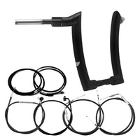 Wings Custom Mad Dogger Curve Rhino 2" Handlebar Kit with Cables & Wiring - Breakout 13-15 (Cable Throttle) - Gloss Black / Matte Black