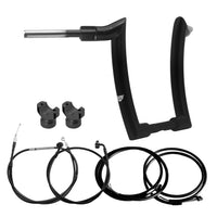 Wings Custom Mad Dogger Curve Rhino 2" Handlebar Kit with Clamps, Cables & Wiring - Breakout 16-26 (E-Throttle) - Gloss Black / Matte Black