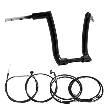 Wings Custom Rogue Rhino 2" Handlebar Kit with Cables & Wiring - Softail 16-26 (E-Throttle) - Gloss Black / Matte Black