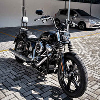 Wings Custom Sissy Bar King 30" Detachable with Luggage Rack - Street Bob 18-26 - Gloss Black / Matte Black
