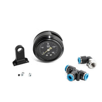 Killer Custom Rocker Box Mounted Air Ride Black Pressure Gauge Kit - Softail 18-up