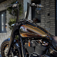 Wings Custom Mad Dogger Curve Rhino 2" Handlebars - Fat Boy 00-26 - Gloss Black / Matte Black