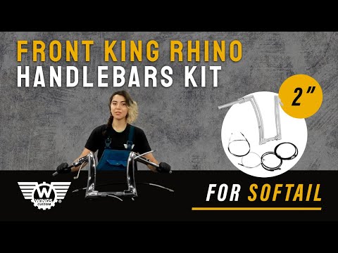 Wings Custom Front King Rhino 2" Handlebar Kit with Cables & Wiring - Softail 11-15 (Cable Throttle) video