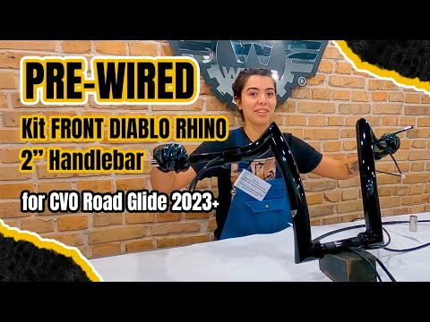 Wings Custom Front Diablo Rhino 2" Handlebar Kit with Cables & Wiring - Road Glide 21-26 (Cable Clutch) video