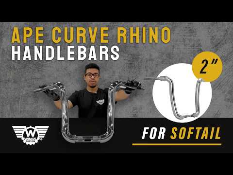 Wings Custom Ape Curve Rhino 2" Handlebar Kit with Cables & Wiring - Softail 16-26 (E-Throttle) video