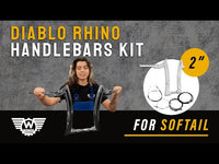 Wings Custom Diablo Rhino 2" Handlebar Kit with Cables & Wiring - Street Bob 18-26 (E-Throttle) - Polished Stainless Steel video