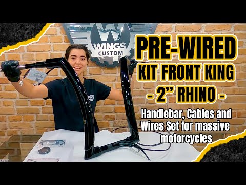 Wings Custom Front King Rhino 2" Handlebar Kit with Cables & Wiring - Road Glide 15-20 (Hydraulic Clutch) video