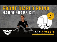 Wings Custom Front Diablo Rhino 2" Handlebar Kit with Cables & Wiring - Softail 16-26 (E-Throttle) video