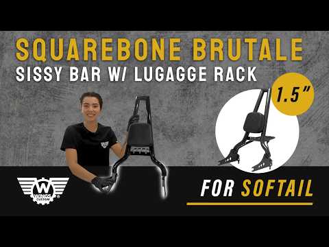 Wings Custom Sissy Bar Squarebone Brutale 25" Detachable with Luggage Rack - Breakout 13-26 video