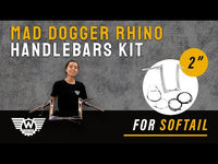 Wings Custom Mad Dogger Curve Rhino 2" Handlebar Kit with Cables & Wiring - Softail 16-26 (E-Throttle) video